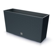 Ghiveci Rato Case Middle, antracit, imitatie ratan de 27L 770x235x406mm Prosperplast