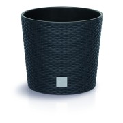 Ghiveci Prosperplast, Rato Round, antracit imitatie ratan de 15L, 300x270mm 
