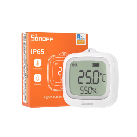 Senzor de temperatura si umiditate Sonoff SNZB-02WD, Zigbee 3.0 IP65 