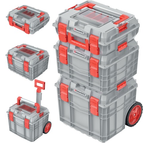 Set 3 cutii de scule profesionale cu roți 450x380x845mm C-BLOCK PRO Kistenberg