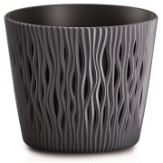 Ghiveci Sandy Round antracit cu diametrul de 5L 225 mm x 192 mm Prosperplast