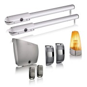 Kit automatizare Somfy SGS Essential pentru poarta batanta: motor, lampa de semnalizare, fotocelule si telecomenzi