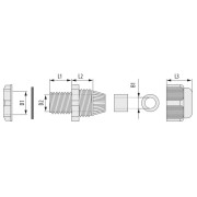 Presetupă Pawbol, gri, izolatoare M25 set 10 buc 